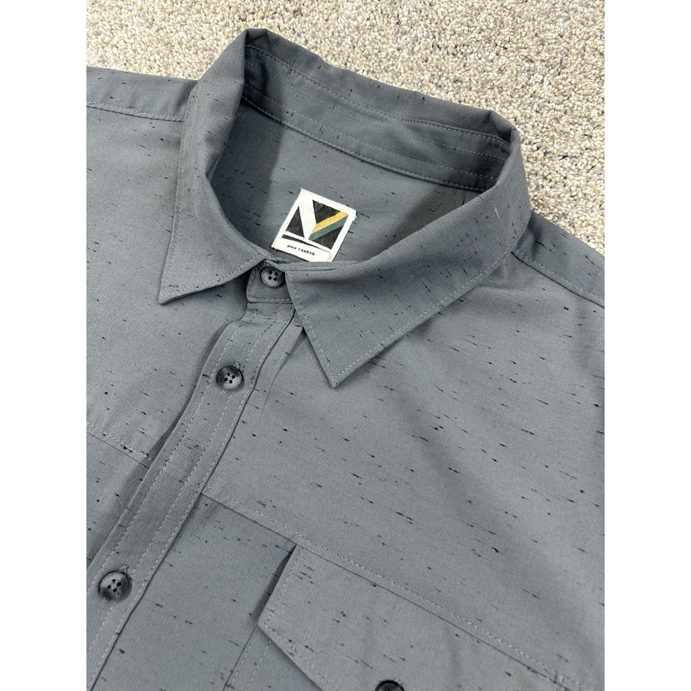 Voyager Mens  Long Sleeve Button Up Casual Outdoor Shirt  Gray Size XL #0244